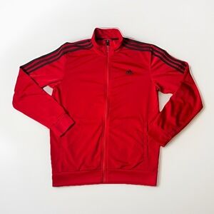 Adidas Men's Full Zip Red & Black Track Jacket Size Medium EUC